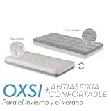 Ecus Kids Oxsi Colchón Cuna Oxígena HR con cremallera perimetral 120x60 + Protector 2 en 1 Hipoalergénico Orgánico de Regalo